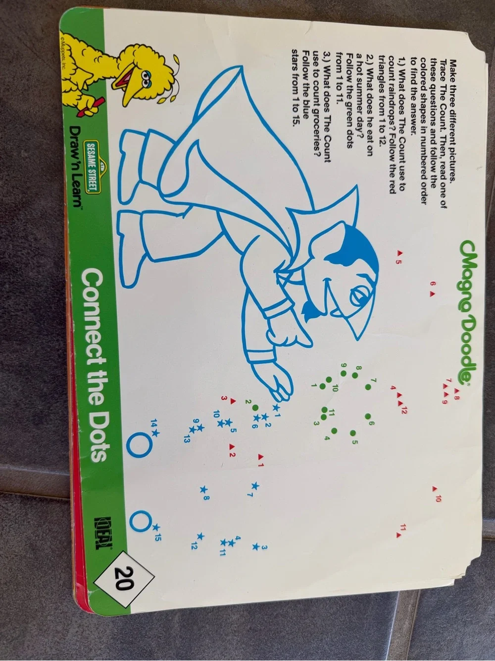 Sesame Street 1989 Draw n Learn Magna Doodle sheets